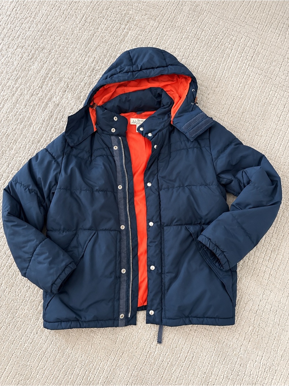 H&M Men Navy Puffer Jacket with Orange Lining